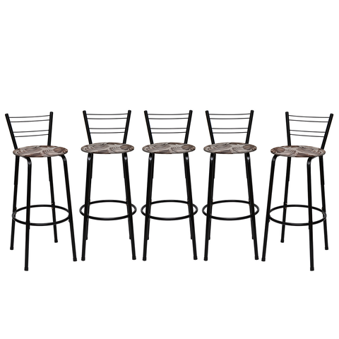 Kit 5 Banquetas para Balcão Bancada Cozinha Bistrô Ilhas Gourmet Bares Banco Flórida Preta