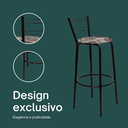 Ver imagem 4 de Kit 5 Banquetas para Balcão Bancada Cozinha Bistrô Ilhas Gourmet Bares Banco Flórida Preta