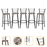 Kit 5 Banquetas para Balcão Bancada Cozinha Bistrô Ilhas Gourmet Bares Banco Flórida Preta - 1