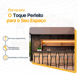 Kit 5 Banquetas para Balcão Bancada Cozinha Bistrô Ilhas Gourmet Bares Banco Flórida Preta - 3