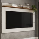 Ver imagem 2 de Painel para Tv até 70 Polegadas Bristol 1 Prateleira Off White/freijo - Panorama Móveis