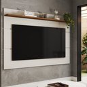 Ver imagem 1 de Painel para Tv até 70 Polegadas Bristol 1 Prateleira Off White/freijo - Panorama Móveis
