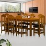 Mesa de Jantar 8 Lugares Estofados Madeira Maciça Safira Imbuia Shop Jm - 1