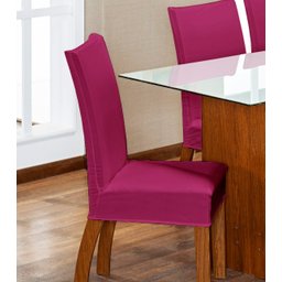 Kit de Capas de Cadeira Estofada 4 Lugares Mesa de Jantar Protege Muda a Decoração Malha Helanca Lis - 2