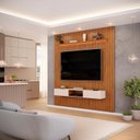 Ver mais imagens de Painel Ripado para TV até 60 Polegadas com LED MDF 223CMX240CM Trento