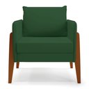 Ver imagem 4 de Kit 1 Sofá Namoradeira e 2 Poltronas Lana Veludo Verde Base de Madeira - D’Rossi