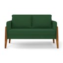 Ver imagem 1 de Kit 1 Sofá Namoradeira e 2 Poltronas Lana Veludo Verde Base de Madeira - D’Rossi
