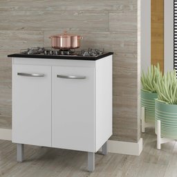Balcão Cooktop 2 Portas Jade Branco - Moblis - 2