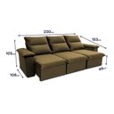 Ver imagem 4 de Sofá Retrátil Reclinável Paris 230cm Suede Velut com Molas no Assento - King House