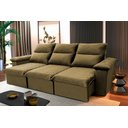 Ver imagem 1 de Sofá Retrátil Reclinável Paris 230cm Suede Velut com Molas no Assento - King House