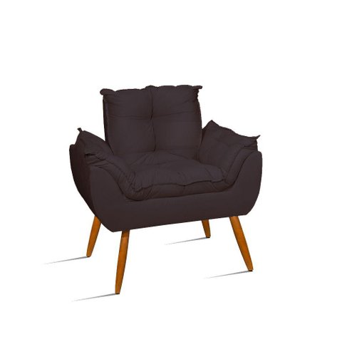 Poltrona Decorativa Opala Pés Palito - Sala, Recepção Cor:cinza