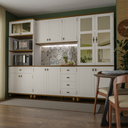 Ver imagem 3 de Cozinha Compacta Retrô 4 Peças Off/ White Nogueira