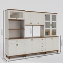 Ver imagem 2 de Cozinha Compacta Retrô 4 Peças Off/ White Nogueira