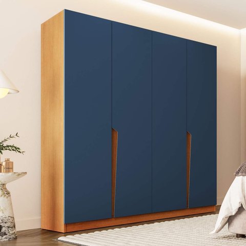 Guarda Roupa Casal com 4 Portas e 4 Gavetas 240824 Linha Porto Politorno Móveis