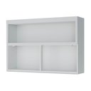 Ver imagem 3 de Armário Aéreo P/ Cozinha Marquesa C/ Nicho e 1 Porta Basculante Ripada 120cm Nature - Nesher