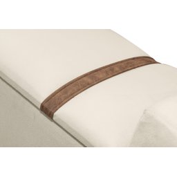 Recamier Baú Pés em Madeira Cama Casal 1,50m Retro Premium Estilo Decorativo Estofado Cor Bege - 5