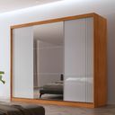 Ver imagem 1 de Guarda Roupa Casal Connor Mdf 3 Portas e 6 Cabideiros com Espelho Moderna Mobília