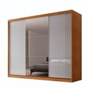 Ver imagem 2 de Guarda Roupa Casal Connor Mdf 3 Portas e 6 Cabideiros com Espelho Moderna Mobília