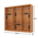 Ver imagem 3 de Guarda Roupa Casal Connor Mdf 3 Portas e 6 Cabideiros com Espelho Moderna Mobília