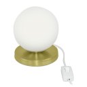 Ver imagem 3 de Kit 2 Luminárias de mesa Globo Orby Dourado Base Redonda