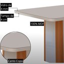 Ver imagem 6 de Mesa de Jantar Isadora 120cm Tampo MDF e Vidro Canto Copo com 4 Cadeiras Lira Moderna Mobília