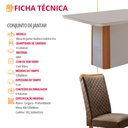 Ver imagem 7 de Mesa de Jantar Isadora 120cm Tampo MDF e Vidro Canto Copo com 4 Cadeiras Lira Moderna Mobília