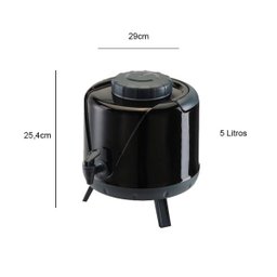 Botijão Garrafão Térmico 5 Litros com Torneira Preto - 3