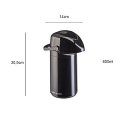 Garrafa térmica Verona 0,6 Litro (pressão) - Preto - 2