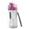 Garrafa Squeeze Bubble Plástico Para Água Academia 400ml Rosa - 3