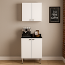 Ver imagem 1 de Conjunto Cozinha Carol Gabinete e Armário Aéreo 4 Portas MDP 59cm - Branco