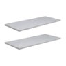 Kit 02 Prateleiras em Mdf 15mm Branco 25x100cm com Suporte Fixação - 2