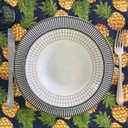 Ver imagem 1 de Kit 4 Serviços Americanos Jacquard Abacaxi fundo Azul - 35x45cm Sua Casa Decor