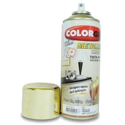 Spray Metallik Interior Dourado Ref 057 - COLORGIN - 1