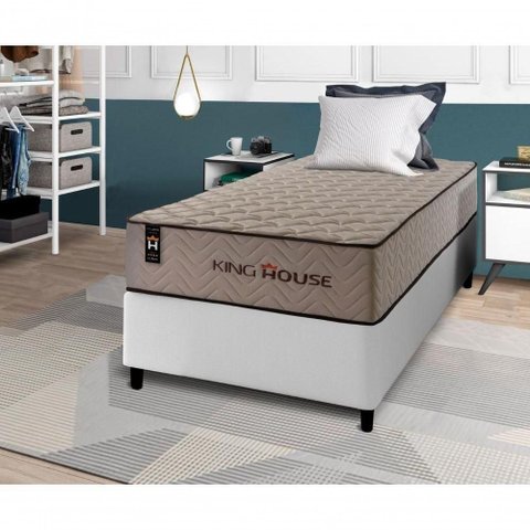 Cama Box Espuma San Diego Solteiro 88x188 Branco King House