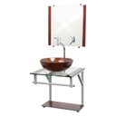 Ver imagem 2 de Gabinete de Vidro 40cm para Banheiro Cuba Redonda Marrom - Dahora
