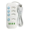 Ver imagem 1 de Extensao 4 Tomadas + 4 Usb Filtro de Linha