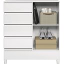 Ver imagem 3 de Comoda Gaveteiro C/ 4 Gavetas 1 Porta Fit -santos Andirá - com Pés -branco