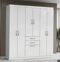 Ver imagem 1 de Guarda Roupas Casal 7 Portas 2 Gavetas Lisboa Aramóveis Branco Cod: 507.067