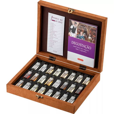 Kit Aromas de Vinho Espumante 24 Tipos Sommelier Degustação