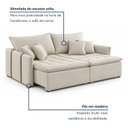 Ver imagem 2 de Sofá Cama em Madeira Eucalipto 180cm Detroid Yescasa