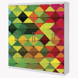 Adesivo Envelopamento Guarda-Roupa 2mx2m Geométricos Coloridos