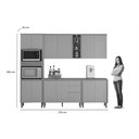 Ver imagem 4 de Cozinha Completa Allure 5 Peças (2aéreos+2balcões+1torrequente) Cp04 Jequitiba/gris Fosco - Linea