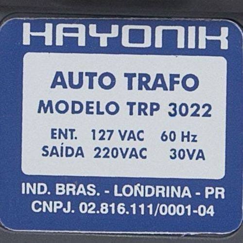 Auto Transformador Parede 127/220VAC 30VA TRP 3022 Preto HAYONIK - 3