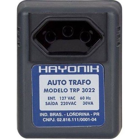 Auto Transformador Parede 127/220VAC 30VA TRP 3022 Preto HAYONIK