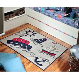 Tapete Infantil 1,00x1,50 Antiderrapante Quarto Marinho I-84 - 1