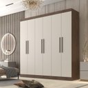 Ver imagem 5 de Guarda Roupa Casal 6 Portas 4 Gavetas Belém 15mm - Valverde: New Canion/off White
