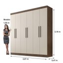 Ver imagem 3 de Guarda Roupa Casal 6 Portas 4 Gavetas Belém 15mm - Valverde: New Canion/off White