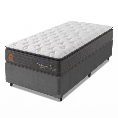 Cama Box Solteiro Molas Ensacadas Pillow Super Monaco 88x188x72cm Probel - Suporta até 180kg