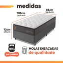 Ver imagem 3 de Cama Box Solteiro Molas Ensacadas Pillow Super Monaco 88x188x72cm Probel - Suporta até 180kg