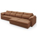 Ver imagem 5 de Sofá Retrátil 5 Lugares para Sala 414cm Dijon Couro Mel S07 - Mpozenato